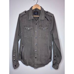 RUDE Olive‎ Green Military Utility Button Shirt Jacket M